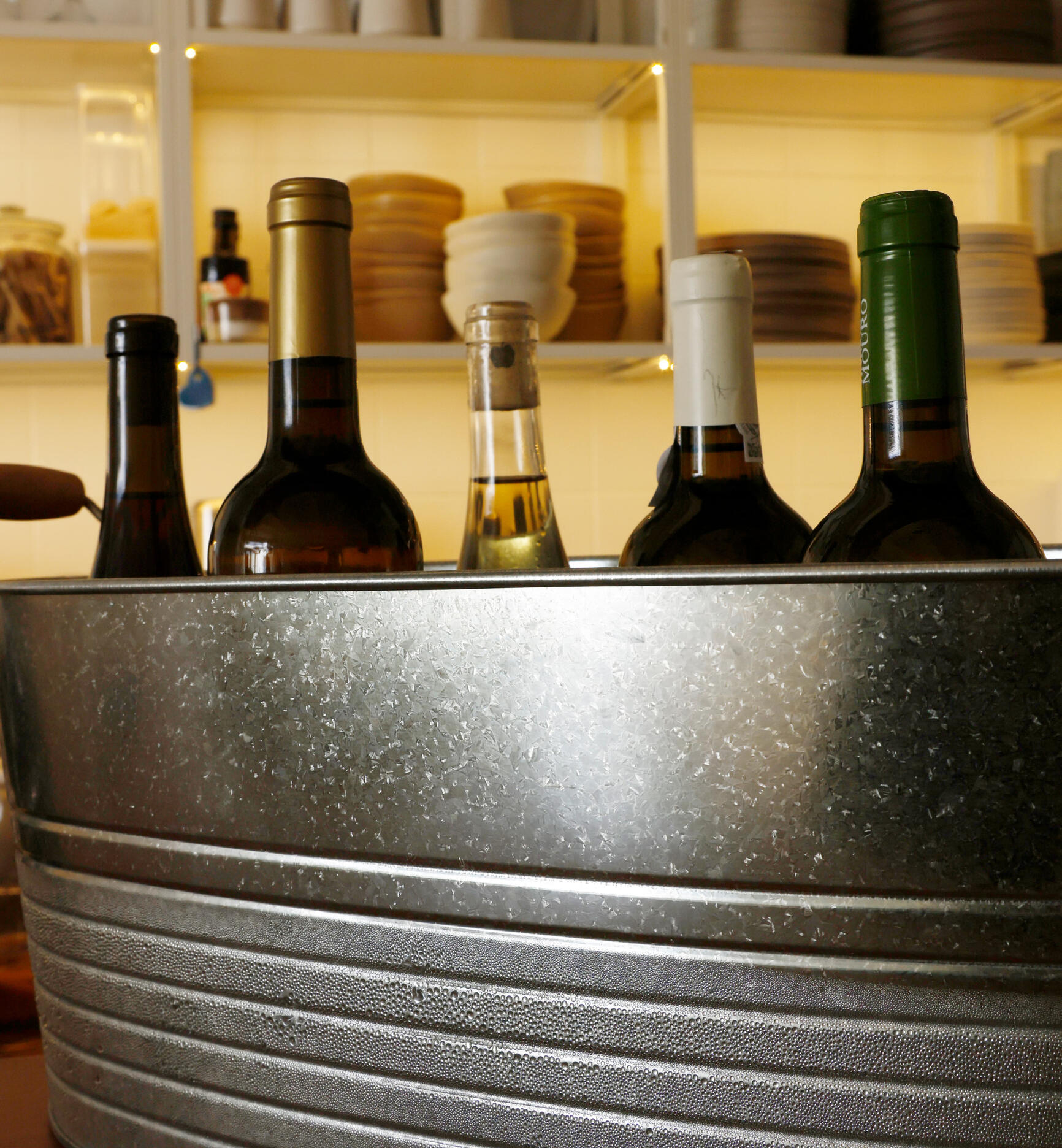 Selection of natural wines served at Veggieterraneo